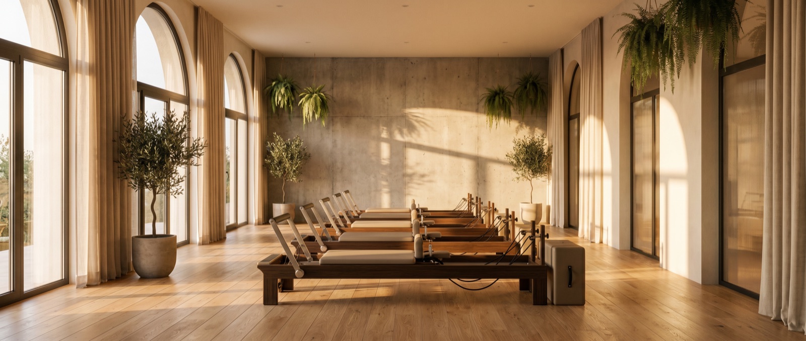 In-studio Pilates movement, natural light